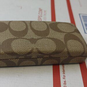 COACH Est. 1941 Hard Clam Shell Eyewear Protective Beige Case Eyeglasses Glasses